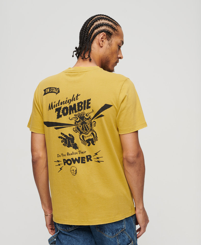 Blackout Rock Graphic T-Shirt - Oil Yellow - Superdry Singapore