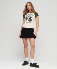 Roller Graphic Baseball Mini T-Shirt - Oatmeal/Army Green - Superdry Singapore