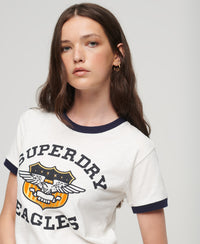 Vintage Americana Graphic T-Shirt - Ecru/ Rich Navy - Superdry Singapore