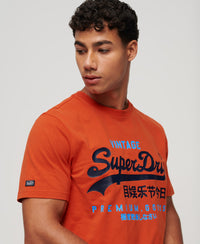 Classic Vintage Logo Heritage T-Shirt - Denim Co Rust Orange - Superdry Singapore