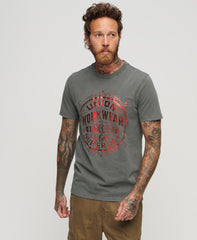 Metallic Workwear Graphic T-Shirt - Charcoal