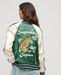 Sukajan Embroidered Bomber Jacket - Pine Green - Superdry Singapore