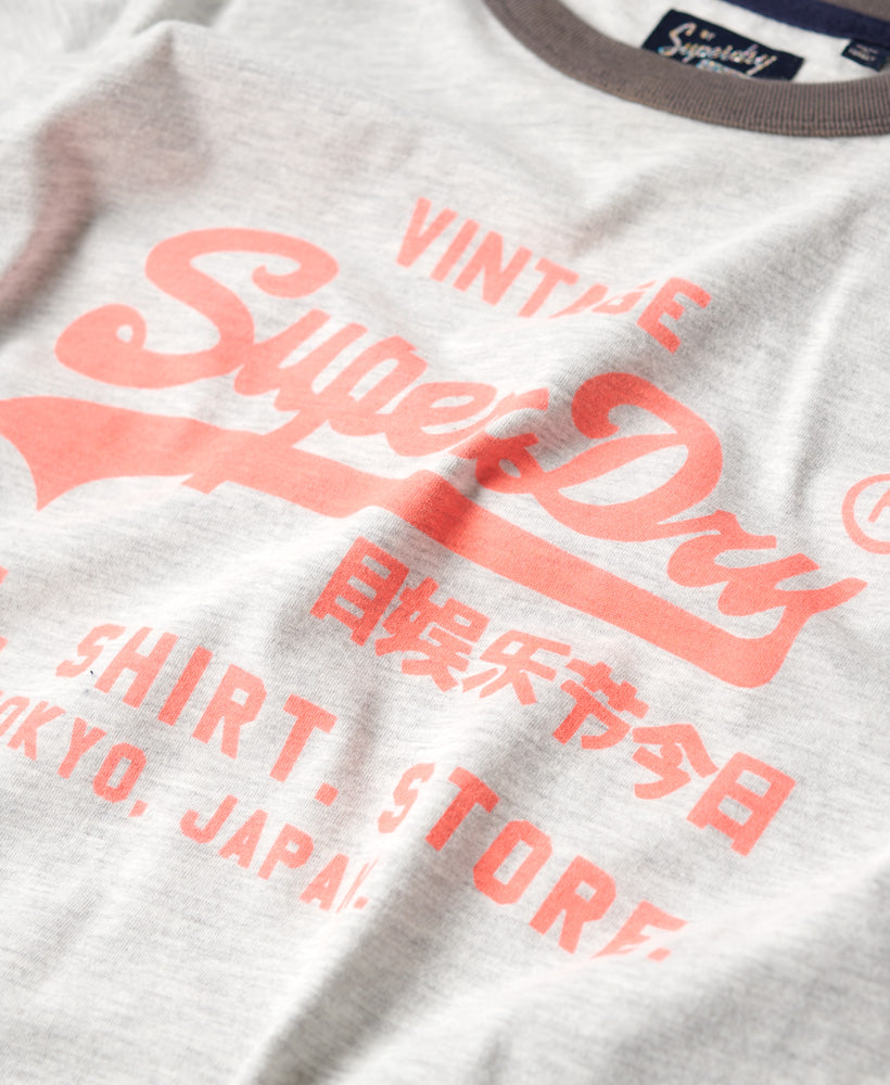 Neon Vintage Logo T-Shirt - Glacier Grey Marl - Superdry Singapore