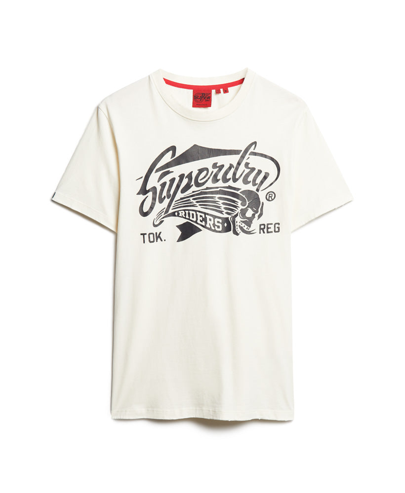 Blackout Rock Graphic T-Shirt - Cream - Superdry Singapore