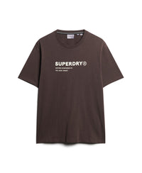Utility Sport Logo Loose T-Shirt - Dark Oak Brown - Superdry Singapore