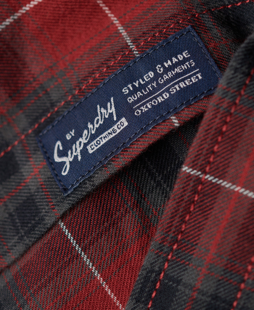 Organic Cotton Vintage Check Shirt - Hoxton Check Red - Superdry Singapore