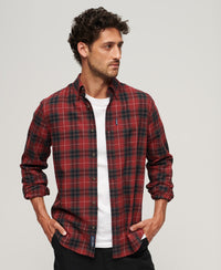Organic Cotton Vintage Check Shirt - Hoxton Check Red - Superdry Singapore