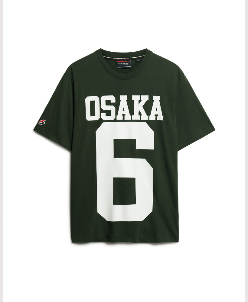 Osaka Logo Loose T-Shirt - Academy Dark Green - Superdry Singapore