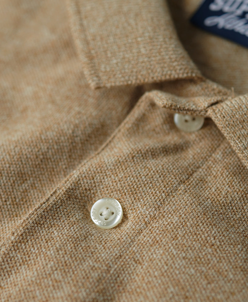 Classic Pique Polo Shirt - Tan Brown Fleck Marl - Superdry Singapore