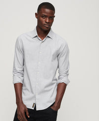 Long Sleeve Cotton Smart Shirt - Charcoal Grey Mix - Superdry Singapore