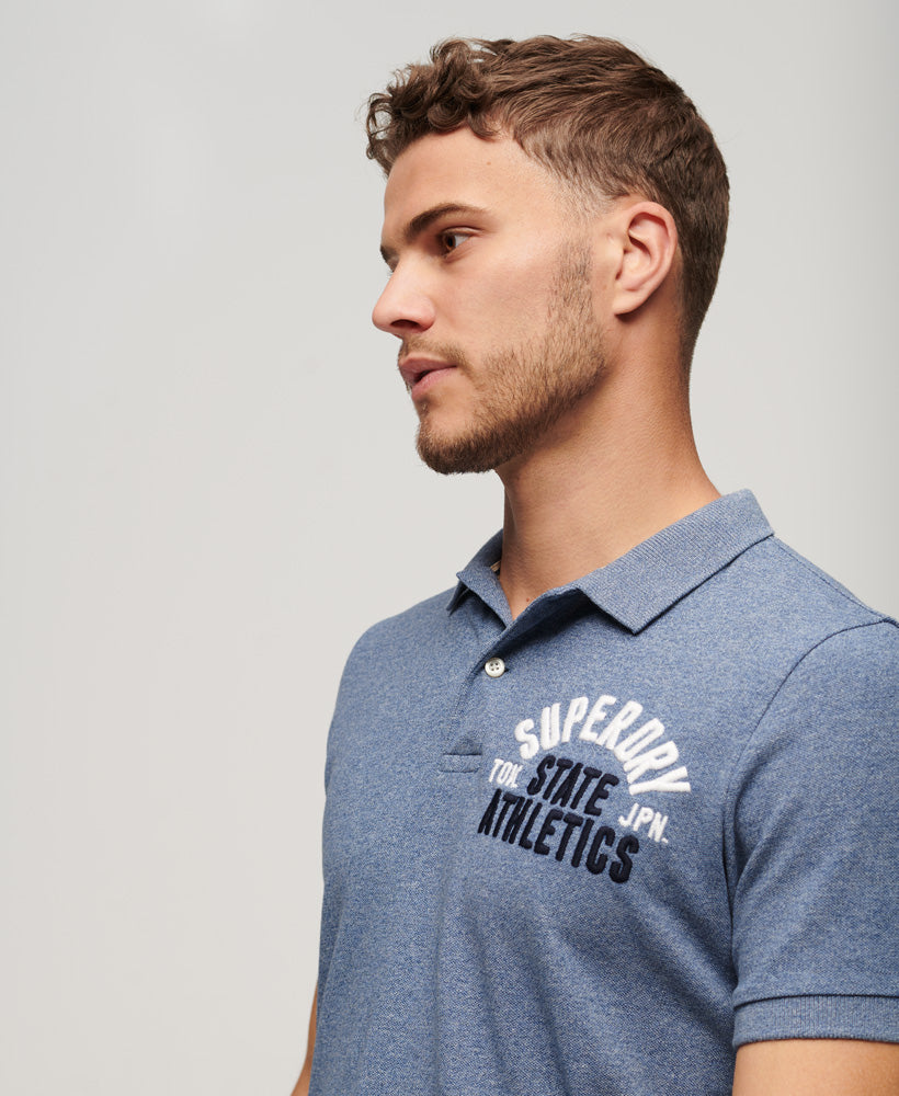 Superstate Polo Shirt - Bay Blue Marl - Superdry Singapore