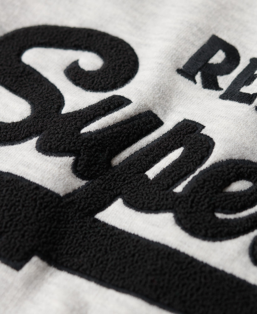Athletic Vintage Logo Raglan Crew Sweatshirt - Glacier Grey Marl/Rhubarb Marl - Superdry Singapore