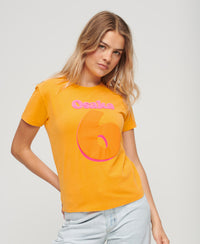 Osaka Graphic Short Sleeve Fitted T-Shirt - Saffron Yellow - Superdry Singapore