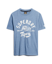 Athletic College T-Shirt - Thrift Blue Marl - Superdry Singapore