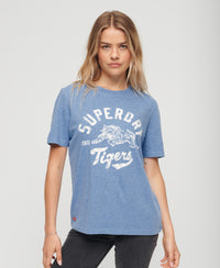 Athletic College T-Shirt - Thrift Blue Marl - Superdry Singapore