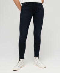 Organic Cotton Vintage Mid Rise Skinny Jeans - Viper Blue Black - Superdry Singapore