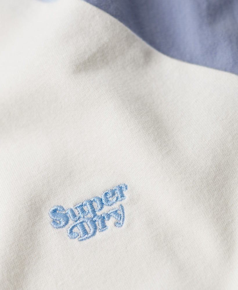 Organic Cotton Essential Logo Raglan T-Shirt - Off White/Rich Blue - Superdry Singapore