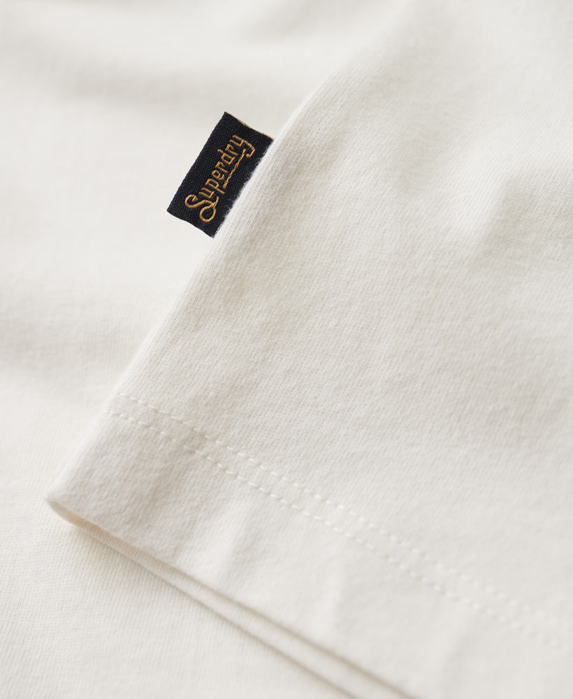 Organic Cotton Essential Logo Raglan T-Shirt - Off White/Rich Blue - Superdry Singapore