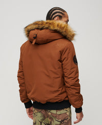 Hooded Everest Puffer Bomber Jacket - Bisque Brown - Superdry Singapore