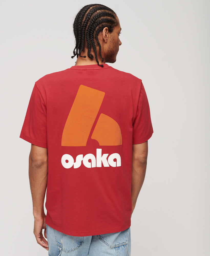 Osaka Graphic Loose T-Shirt - Hike Red - Superdry Singapore