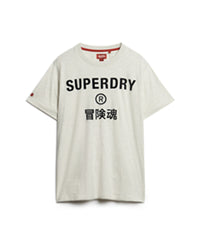 Workwear Logo Vintage T-Shirt - Oatmeal Grey Marl - Superdry Singapore