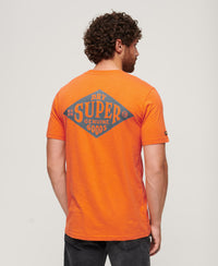 Workwear Scripted Graphic T-Shirt - Denim Co Rust Orange Slub - Superdry Singapore
