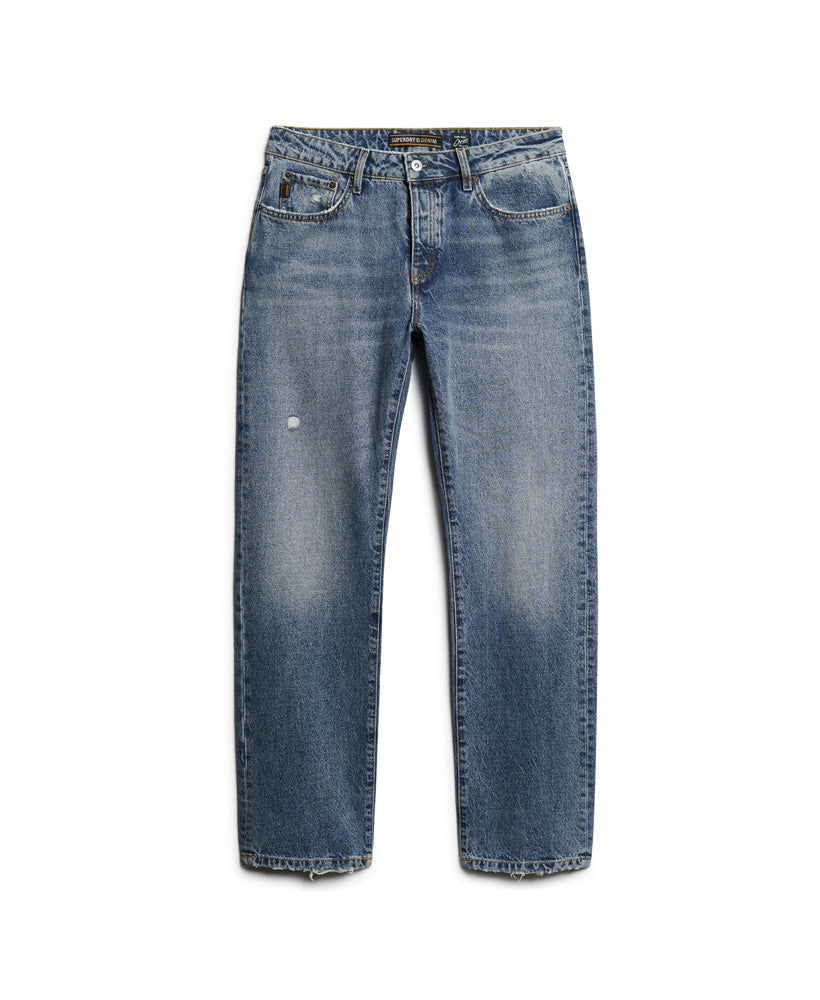 Straight Jeans - Angeles Vintage Mid Blue - Superdry Singapore
