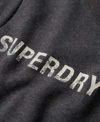 Workwear Logo Vintage Crew Sweatshirt - Raven Black Marl - Superdry Singapore