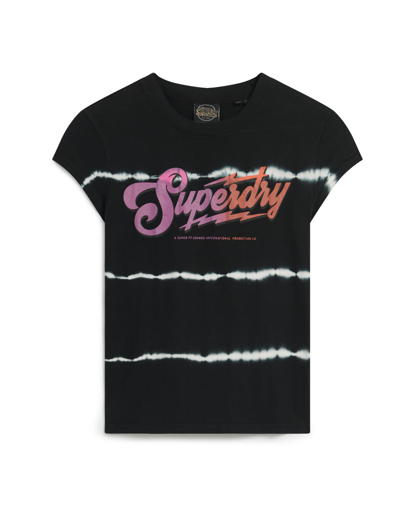 Graphic Rock Band T-Shirt - Black Banded Tie Dye - Superdry Singapore