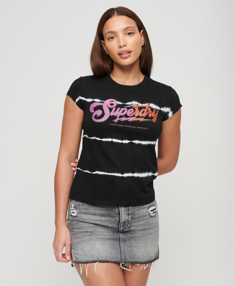 Graphic Rock Band T-Shirt - Black Banded Tie Dye - Superdry Singapore