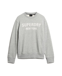 Luxury Sport Loose Fit Crew Sweatshirt - Athletic Grey Marl - Superdry Singapore