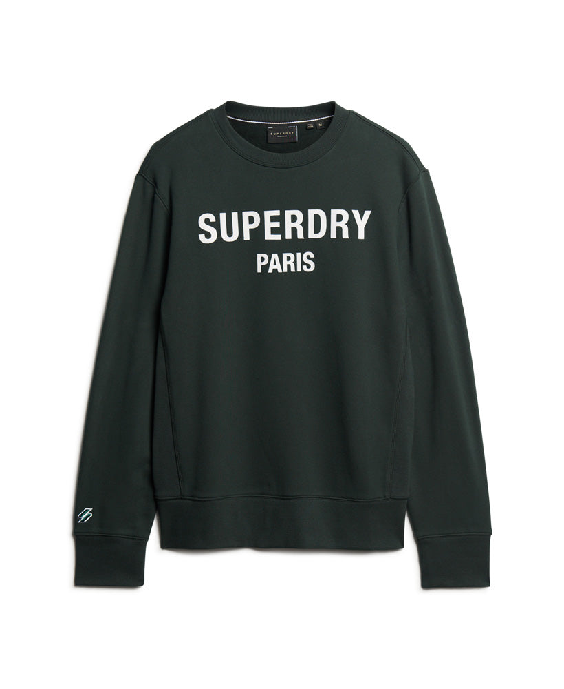 Luxury Sport Loose Fit Crew Sweatshirt - Academy Dark Green - Superdry Singapore