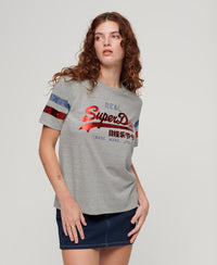 Vintage Logo Athletic T-Shirt - Grey Fleck Marl - Superdry Singapore