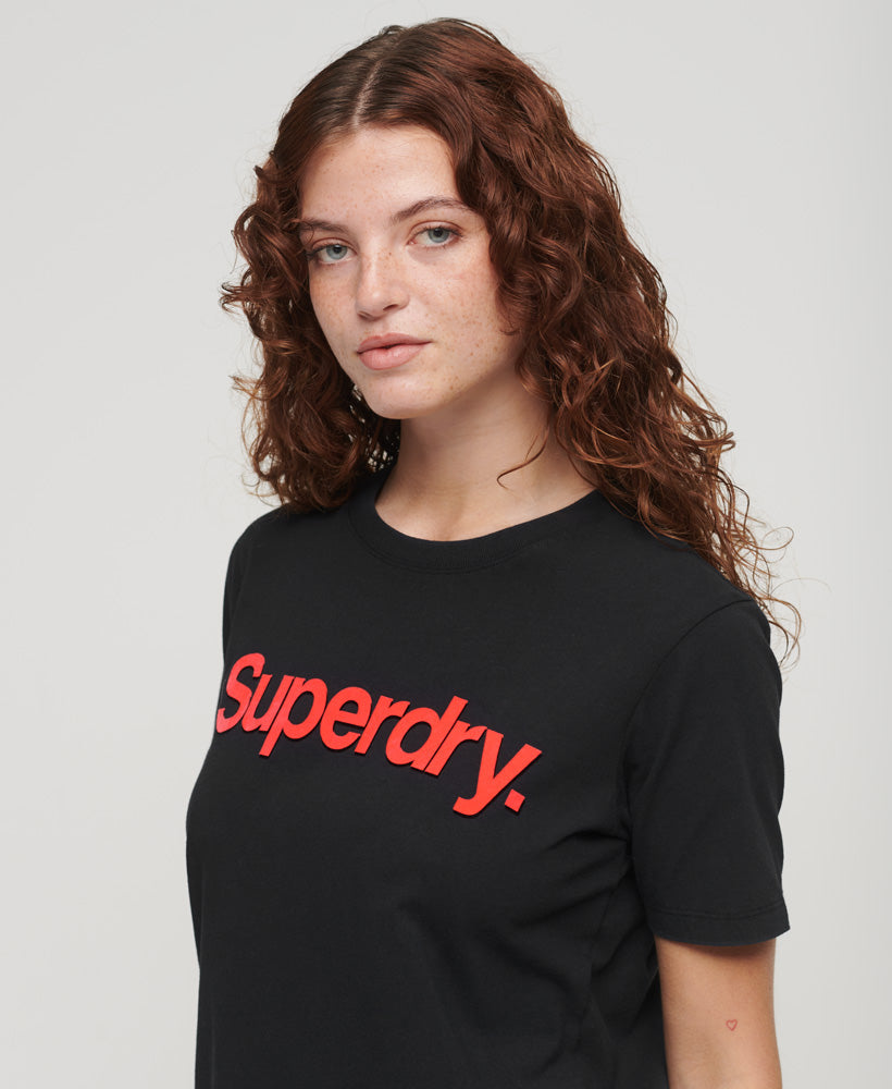 Core Neon Logo T-Shirt - Black - Superdry Singapore