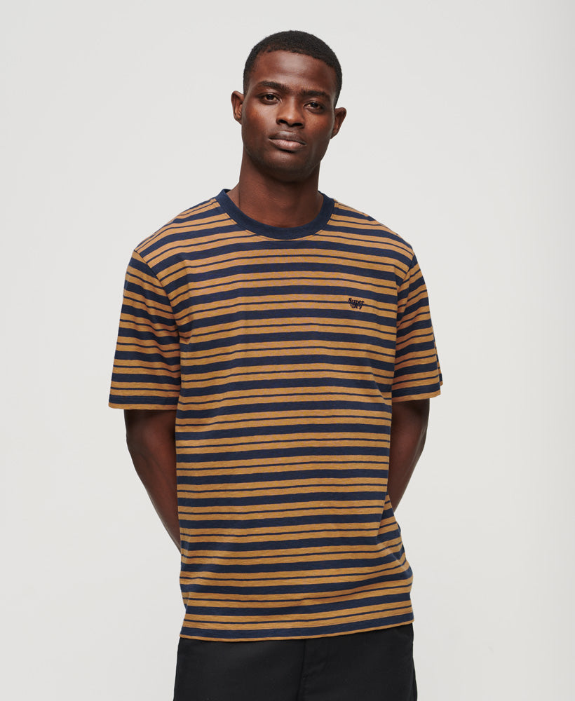 Relaxed Stripe T-Shirt - Camel Stripe - Superdry Singapore