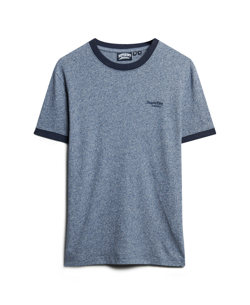 Essential Logo Ringer T-Shirt - Frosted Navy Grit - Superdry Singapore