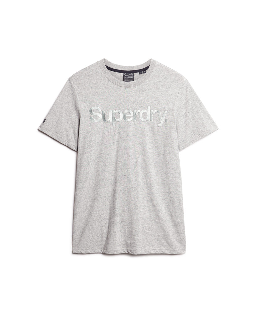 Tonal Embroidered Logo T-Shirt - Athletic Grey Marl - Superdry Singapore