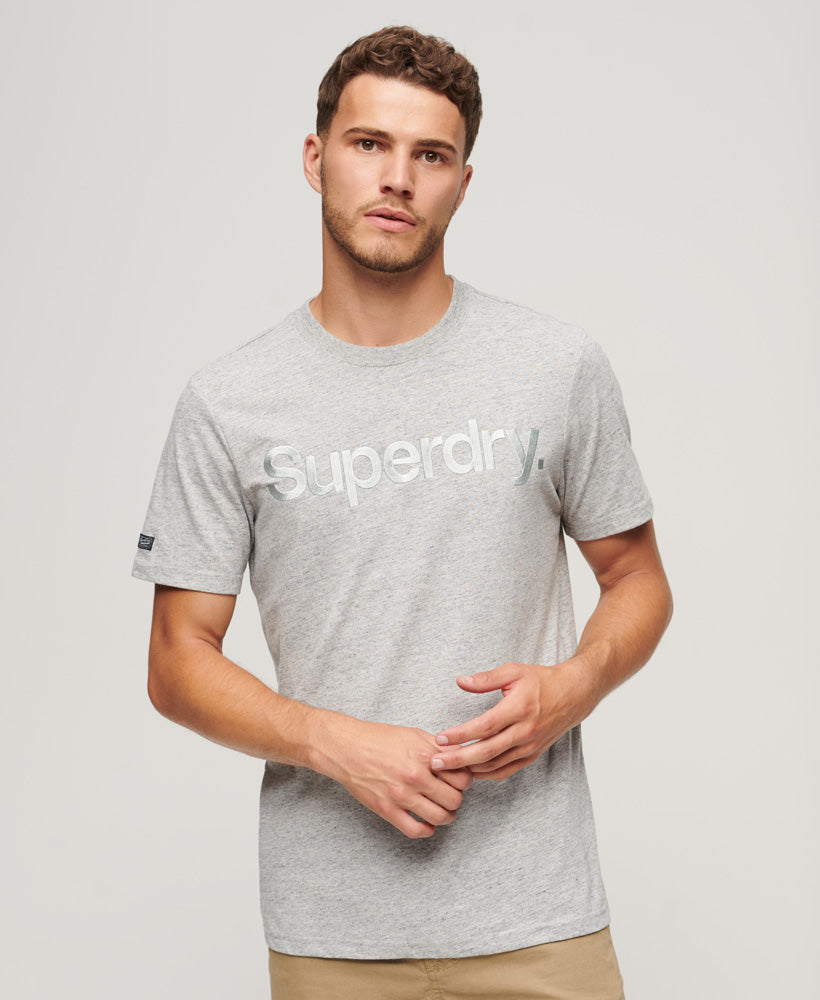 Tonal Embroidered Logo T-Shirt - Athletic Grey Marl - Superdry Singapore