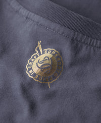 Metallic Workwear Graphic T-Shirt - Frontier Blue - Superdry Singapore