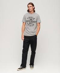Athletic College Graphic T-shirt - Vintage Grey Fleck Marl - Superdry Singapore