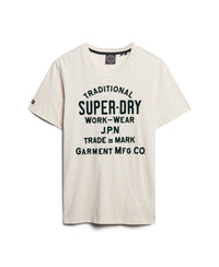 Athletic Script Graphic T-Shirt - Oat Cream Marl - Superdry Singapore