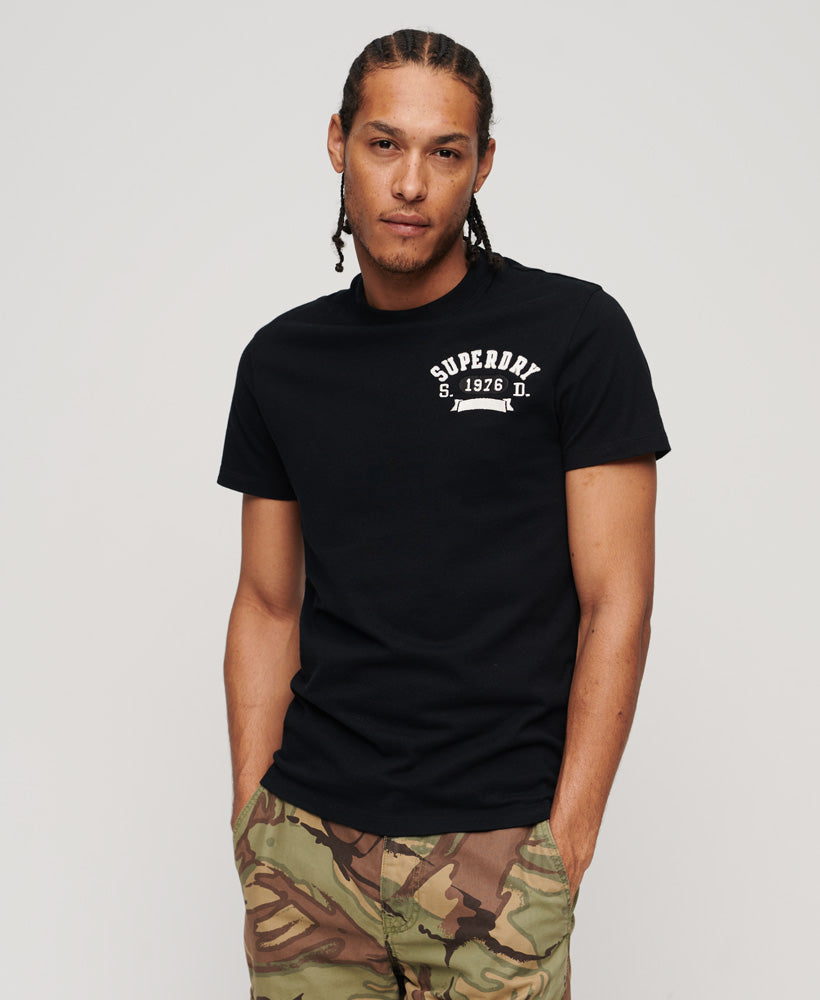 Embroidered Superstate Athletic Logo T-Shirt - Black/Optic - Superdry Singapore