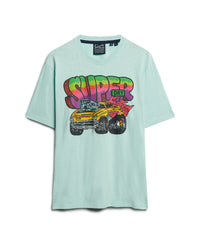 Motor Retro Graphic T-Shirt - Sky Blue - Superdry Singapore