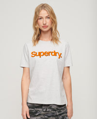 Core Neon Logo T-Shirt - Glacier Grey Marl - Superdry Singapore