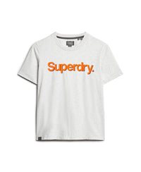 Core Neon Logo T-Shirt - Glacier Grey Marl - Superdry Singapore