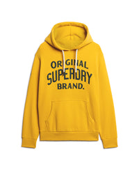 Athletic Script Graphic Hoodie - Golden Rod Yellow - Superdry Singapore