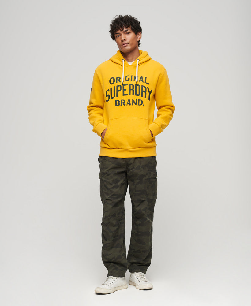 Athletic Script Graphic Hoodie - Golden Rod Yellow - Superdry Singapore