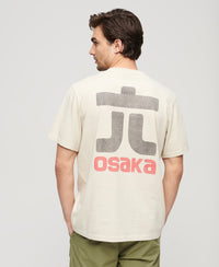 Osaka Graphic Loose T-Shirt - Pelican Beige - Superdry Singapore