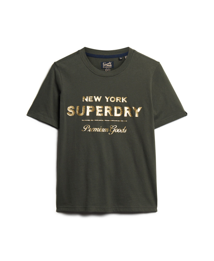 Luxe Metallic Logo T-Shirt - Superdry Singapore