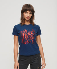 Workwear Scripted Graphic T-Shirt - Supermarine Navy - Superdry Singapore